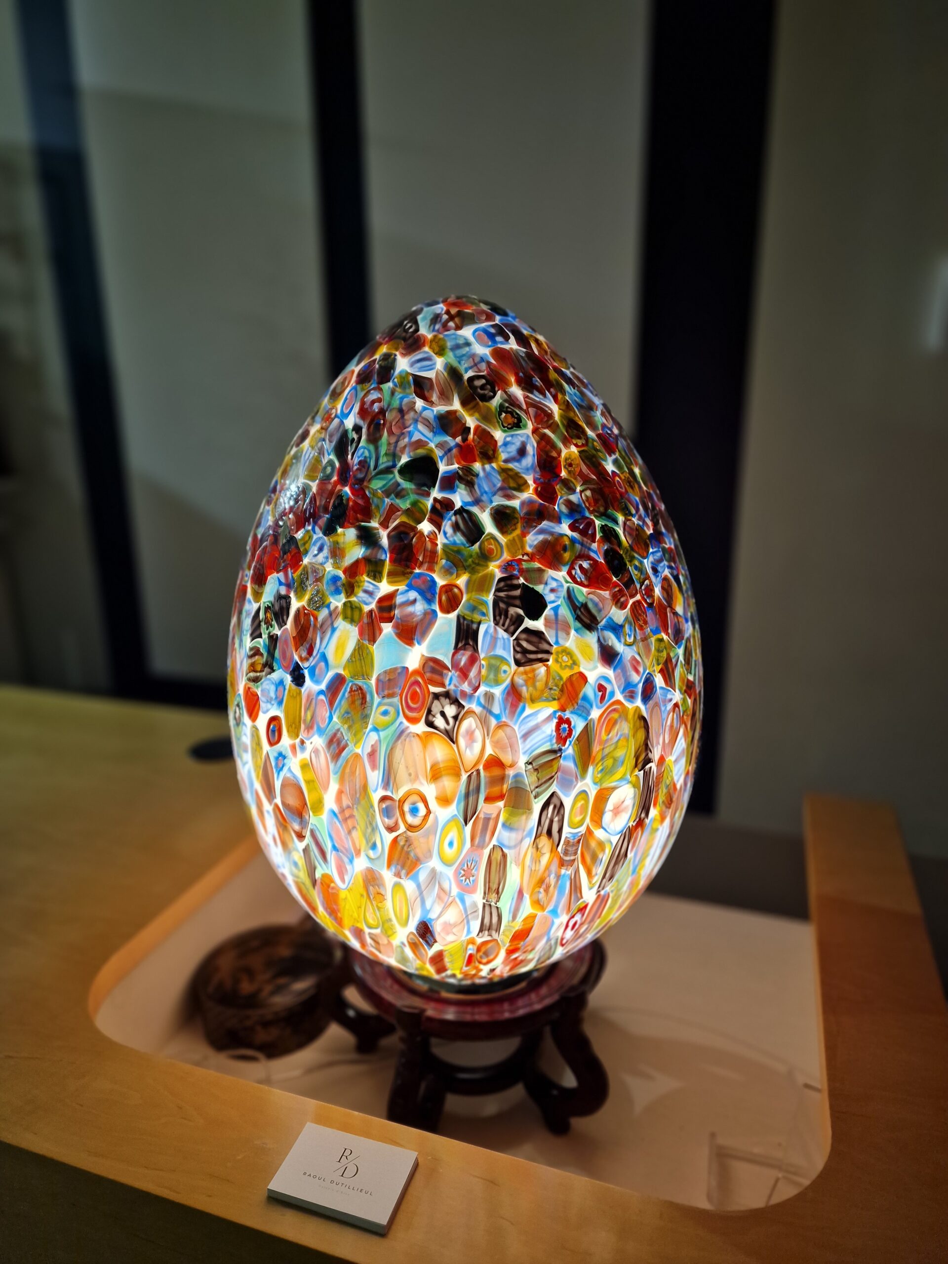 Italie Murano Lampe oeuf en verre soufflé Moderne Galerie Raoul