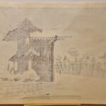 Japon - Estampe Shin-Hanga - Hiver au temple Honganj - Tomikichiro - 1950i – Image 4