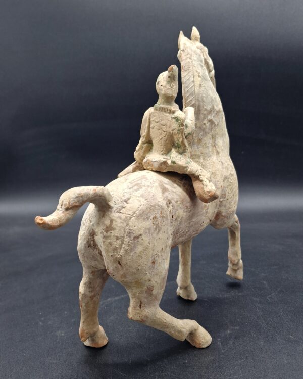 Chine - Rarissime cheval "céleste" avec son cavalier - Dynastie Han - TL – Image 7