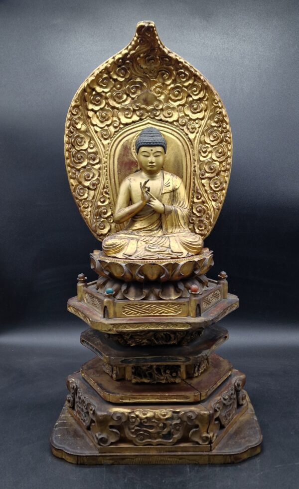 Japon - Amithaba - Mudra Roue de la Loi - Miroir Fujiwara Tomoyoshi - Edo