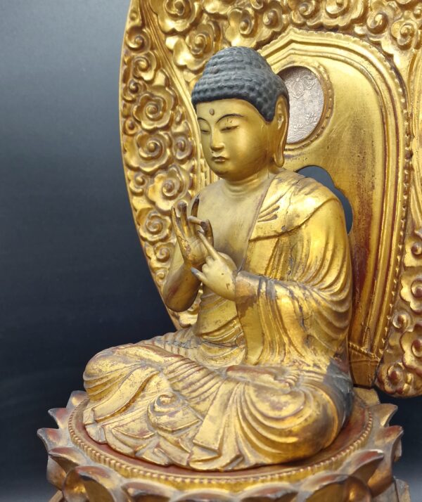 Japon - Amithaba - Mudra Roue de la Loi - Miroir Fujiwara Tomoyoshi - Edo – Image 3