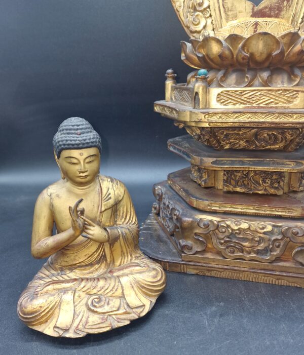 Japon - Amithaba - Mudra Roue de la Loi - Miroir Fujiwara Tomoyoshi - Edo – Image 10