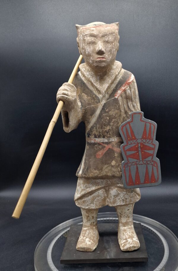 Chine - Soldat lancier en terre cuite - Dynastie Han - TL