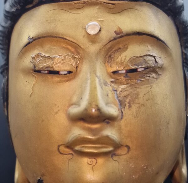 Japon - Grand Saikoku Sanjju-sakasho Kannon en bois doré sur un trône avec mandorle – Edo – Image 4