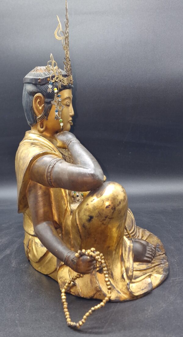 Japon - Grand Saikoku Sanjju-sakasho Kannon en bois doré sur un trône avec mandorle – Edo – Image 7