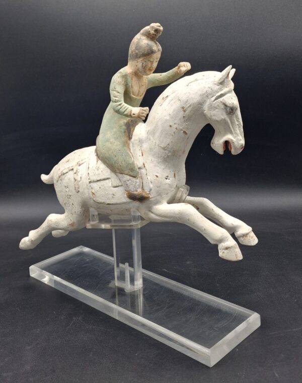 Chine - Joueuse de polo avec cheval blanc - Dynastie Tang - TL – Image 6