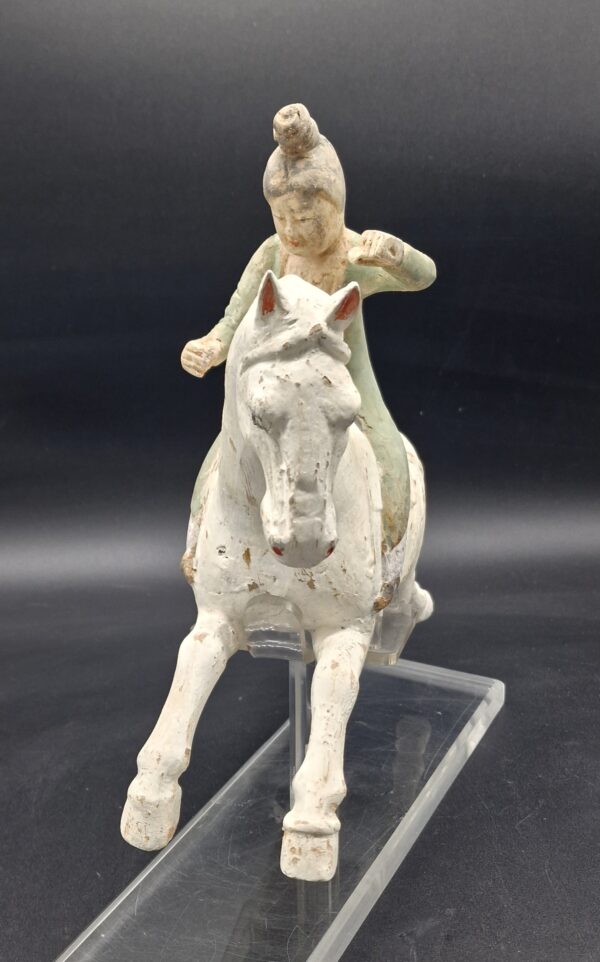 Chine - Joueuse de polo avec cheval blanc - Dynastie Tang - TL – Image 7