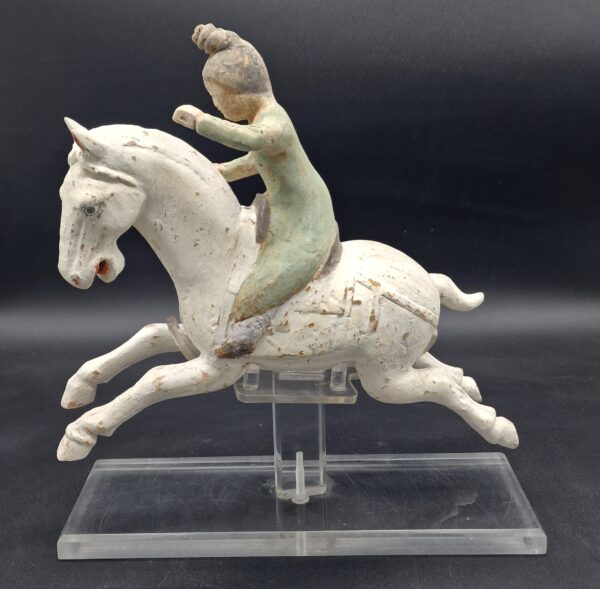 Chine - Joueuse de polo avec cheval blanc - Dynastie Tang - TL – Image 2