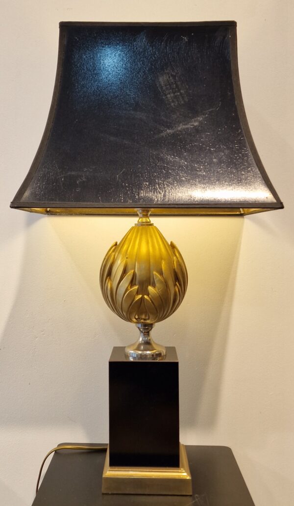 Belgique - Paire de lampe à poser en laque et laiton - Le Dauphin - 1970 – Image 2