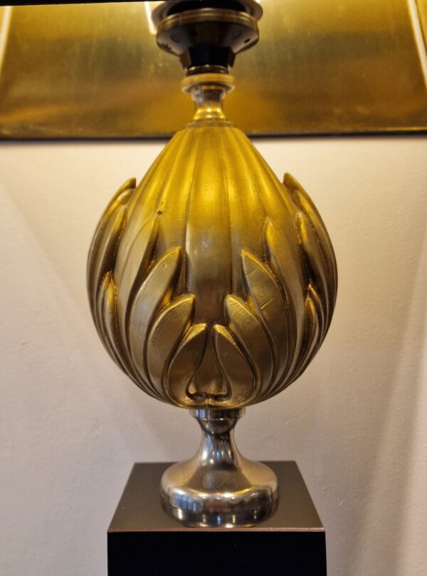 Belgique - Paire de lampe à poser en laque et laiton - Le Dauphin - 1970 – Image 5
