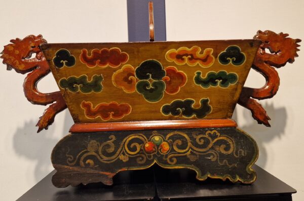 Sino-tibétain - Jardinière en bois sculpté et doré - Dynastie Qing 20ème. – Image 5