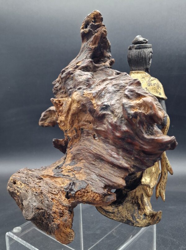 Japon - Raigō-zo en bois laqué et doré et racine - Meiji – Image 8