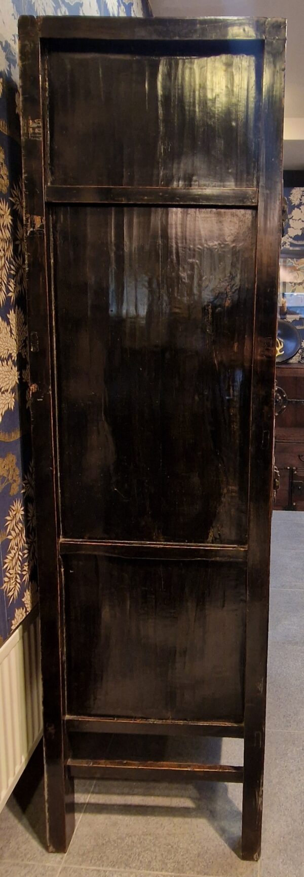 Chine - Paire de cabinets jumeaux rouge et or - Fin Dynastie Qing - Début 20ème – Image 10