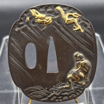 Japon - Tsuba - Wakizashi - Dragon et tigre - Edo - Fin 18ème - VENDU