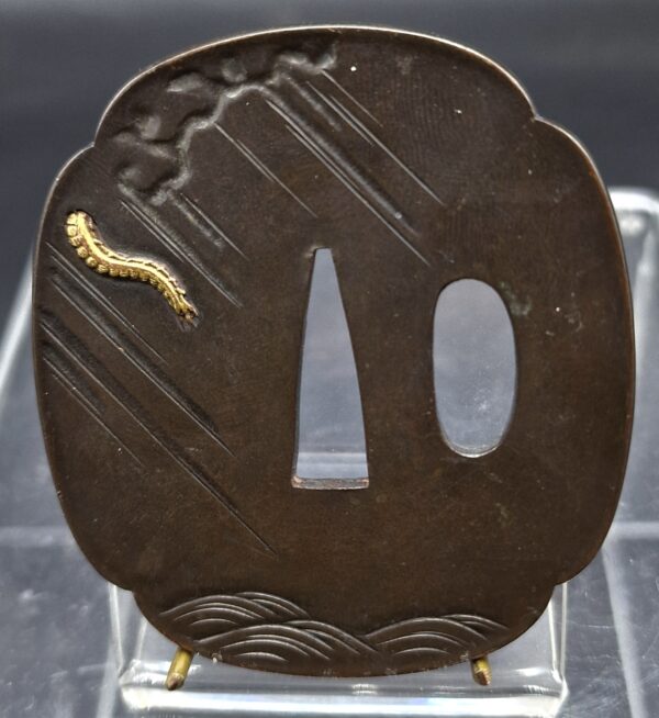 Japon - Tsuba - Wakizashi - Dragon et tigre - Edo - Fin 18ème - VENDU – Image 2