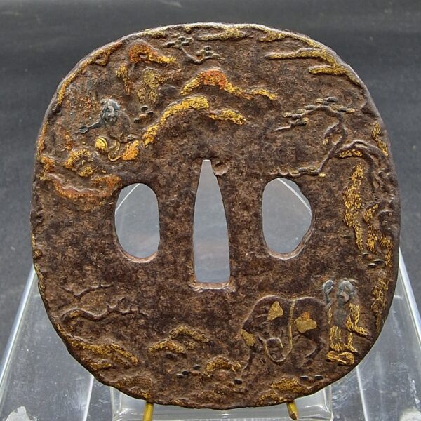Japon - Tsuba - Katana - Décor lacustre - Edo - 18ème.