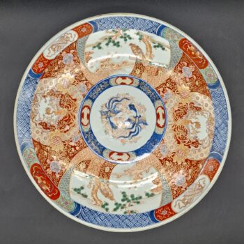 Japon - Grand plat rond - Imari - Meiji - 19ème.
