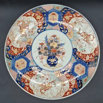 Japon - Grand plat rond - Imari - Meiji - 19ème.