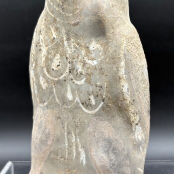 Chine – Hibou en terre cuite à polychromies – Dynastie Han
