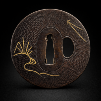 Japon - Tsuba - Nunome-zōgan - Paysage stylisé - Edo
