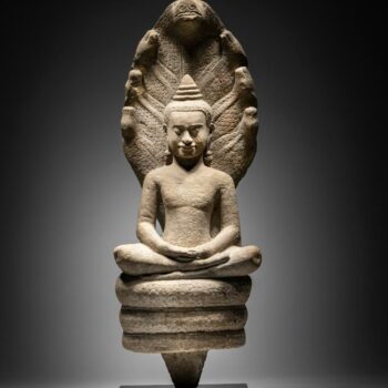 Cambodge - Bouddha assis sous le Nāga protecteur (Mucilinda) - Lopburi, fin 12ᵉ – 13ᵉ siècle