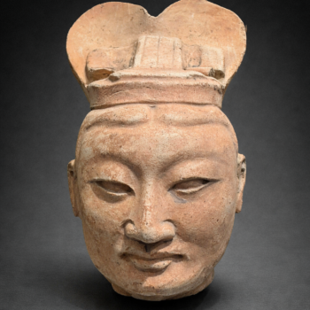 Chine - Tête de gardien funéraire - Dynastie Tang