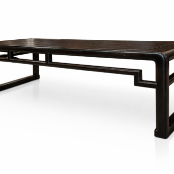 Chine - Table basse en bois laqué brun foncé, dite table kang - Milieu du 20ème - Style Ming.