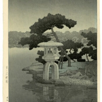 Japon - Estampe Kawase Hasui - Moon over Kiyosumi Garden - Shin Hanga - Post War
