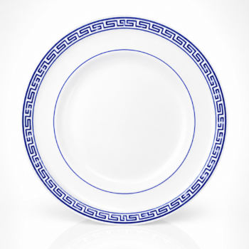 Porcelaine de Tournai - Plat à tarte Empire au décor à la Grecque - 19ème