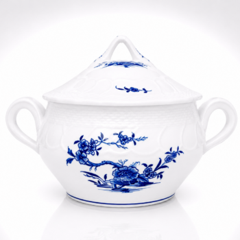 Porcelaine de Tournai - Bol à bouillon au décor Ronda à côtes torses et vanneries - 18ème