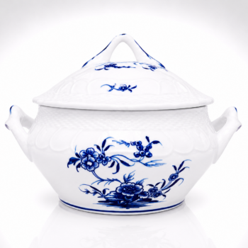 Porcelaine de Tournai - Sucrier à poudre au décor Ronda à côtes, torses et vanneries - 18ème
