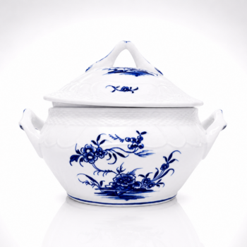 Porcelaine de Tournai - Sucrier à poudre au décor Ronda à côtes, torses et vanneries - 18ème