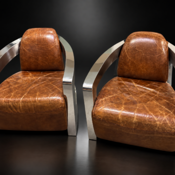 Grande-Bretagne - Paire de fauteuils MARS MK1 - Première version du modèle Mars - Timothy Oulton (1967-2022) - Édition Halo - vers 2010.