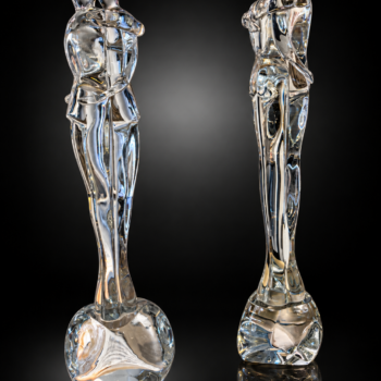 Italie - Paire de grandes sculptures « Couple enlacé » - La Murrina - Murano - Années 80